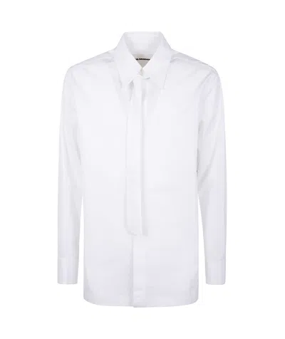 Jil Sander Tie-neck Shirt In White
