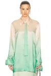 Jil Sander Ombre Satin Button-down Shirt With Matching Tie