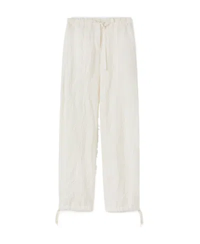 Jil Sander Tied-waist Straight Trousers In White