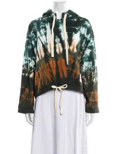 Pre-owned Jil Sander Tie-dye Print Crew Neck Hoodie In Green