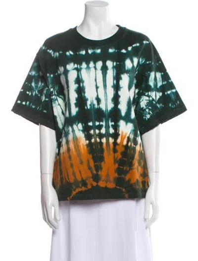 Pre-owned Jil Sander Tie-dye Print Crew Neck T-shirt In Green