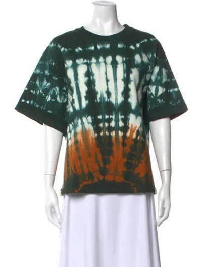 Pre-owned Jil Sander Tie-dye Print Crew Neck T-shirt In Green