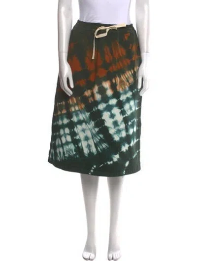 Pre-owned Jil Sander Tie-dye Print Knee-length Skirt In Green