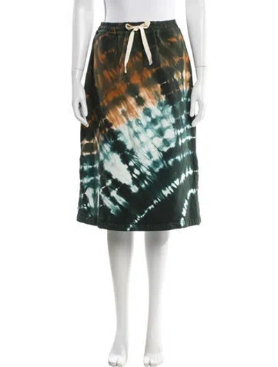 Pre-owned Jil Sander Tie-dye Print Knee-length Skirt In Green