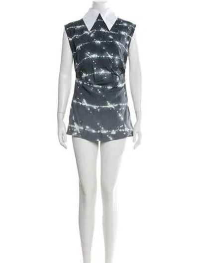 Pre-owned Jil Sander Tie-dye Print Mini Dress In Blue