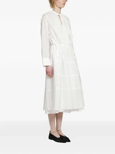 Jil Sander Tiered Midi Dress In White