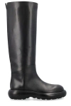 Jil Sander Long Black Boots With Smooth Leather Finish In Black