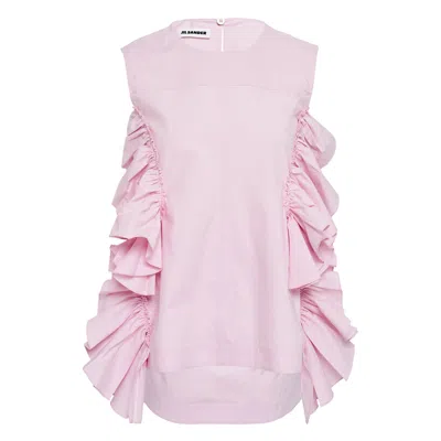 Jil Sander Tobi Light Cotton Top In Pink