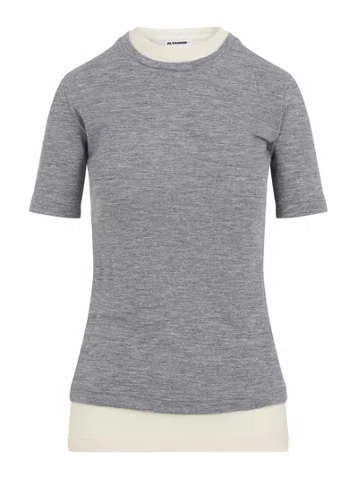 Jil Sander + Wool Top In Gray