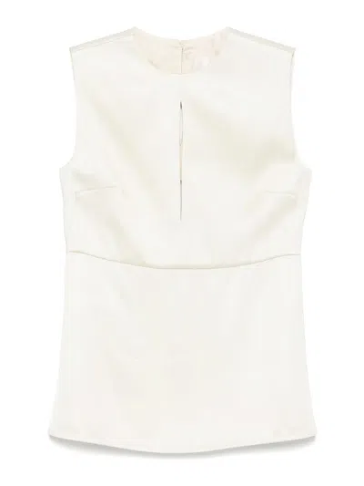 Jil Sander Cut Out Top In Neutral