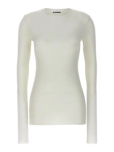 Jil Sander Silk Mesh Top In White