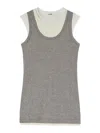 Jil Sander Fitted Sleeveless Top With Contrasting Hem Layer In Grey