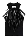 Jil Sander Fringe-trim Knitted Top In Black