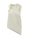 Jil Sander Asymmetric Crepe Satin Top In Cornsilk