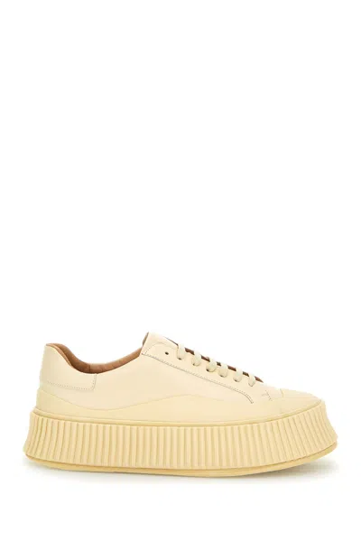 Jil Sander Woman Sneakers Sand Size 7 Soft Leather In Beige