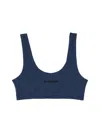 Jil Sander Scoop Neck Bikini Top With Thick Straps In Blue