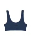 Jil Sander Scoop Neck Bikini Top With Thick Straps In Blue