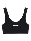 Jil Sander Top Bikini Con Logo In Black