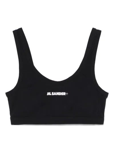 Jil Sander Top Bikini Con Logo In Black