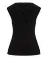 Jil Sander Sleeveless Pleated Neck Top In Black