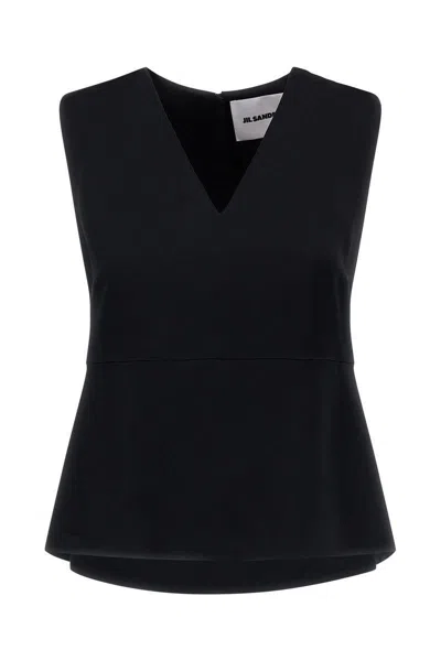 Jil Sander V-neck Tank Top In Black