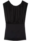 Jil Sander Acetate Blend Top Puffed Sleeves In Black