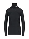 Jil Sander Logo Turtleneck Sweater In Black