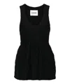 Jil Sander Crinkled Flared Top In Black