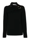 Jil Sander Scarf-detailed Knit Top In Black