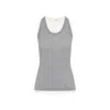 Jil Sander Fitted Sleeveless Top With Contrasting Hem Layer In Grey