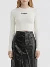 Jil Sander Fitted Cropped Polyamide-blend Long Sleeve Top In White