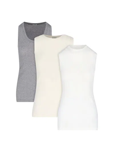 Jil Sander Top Grey In Multicolour