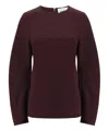 Jil Sander Shiny Double Face Textured Sweater In Red