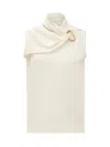 Jil Sander Draped Knitted Coconut Virgin Wool Tank Top In White