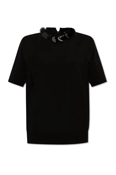 Jil Sander Top With Sequins In Black