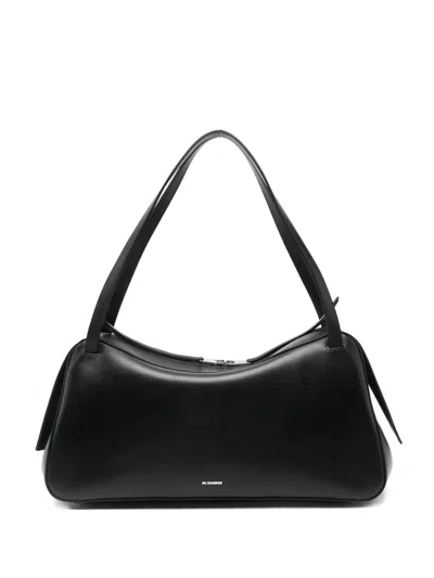 Jil Sander Top-zip Shoulder Bag In Black