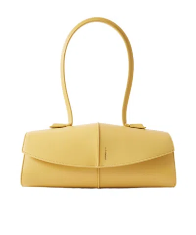 Jil Sander Linea Leather Shoulder Bag In Yellow