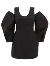 Jil Sander Gathered Cold-shoulder Top With Puff Sleeves