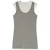Jil Sander Fitted Sleeveless Top With Contrasting Hem Layer In Grey