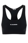 Jil Sander Black Sports Bra With Logo Lettering On The Front In Tech Fabric Stretch Woman