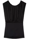 Jil Sander Acetate Blend Top Puffed Sleeves In Black
