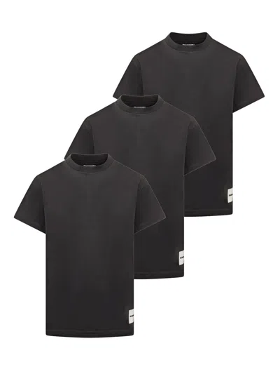 Jil Sander Logo Cotton T-shirt In Black