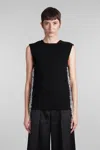 Jil Sander Chainmail Fringed Sleeveless Top In Black