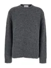 Jil Sander Oversized Grey Sweater With Ribbed Trim In Wool Woman In Grey