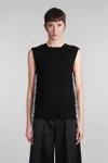 Jil Sander Chainmail Fringed Sleeveless Top In Black
