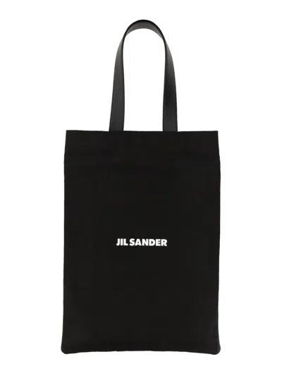 Jil Sander Tote Bag With Logo In Black