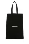Jil Sander Black Tote Bag With Logo Print In Black