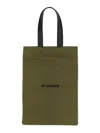Jil Sander Tote Bag With Double Leather Handle In Military Green