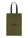 Jil Sander Tote Bag With Double Leather Handle In Military Green