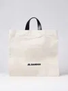 Jil Sander Logo-print Linen Tote Bag In Beige